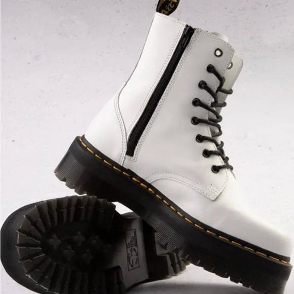 Dr. Martens White Boots with Black Laces Dr. Martens | Shoes | Dr Martens White Boots With Black  main image 2